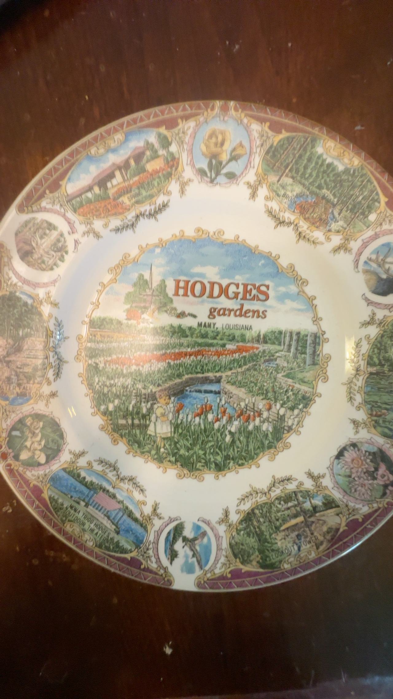 Hodges Gardens Many, Louisiana commemorative plate.
