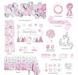 Little Snowflake Baby Shower Decorations Party Supplies, Pink Baby Shower Decor - Image 3