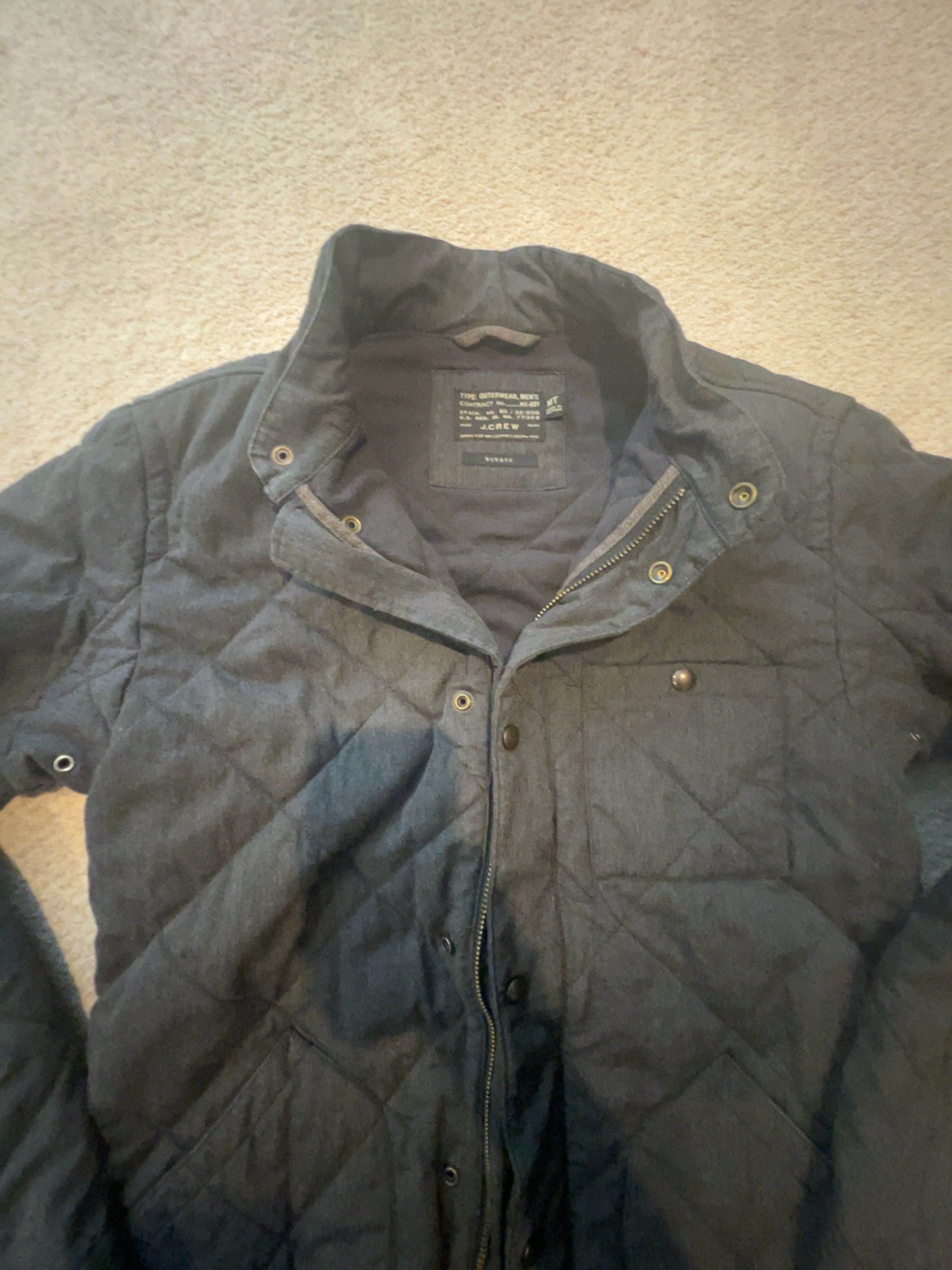 J. Crew Sussex Quilted Jacket Gray