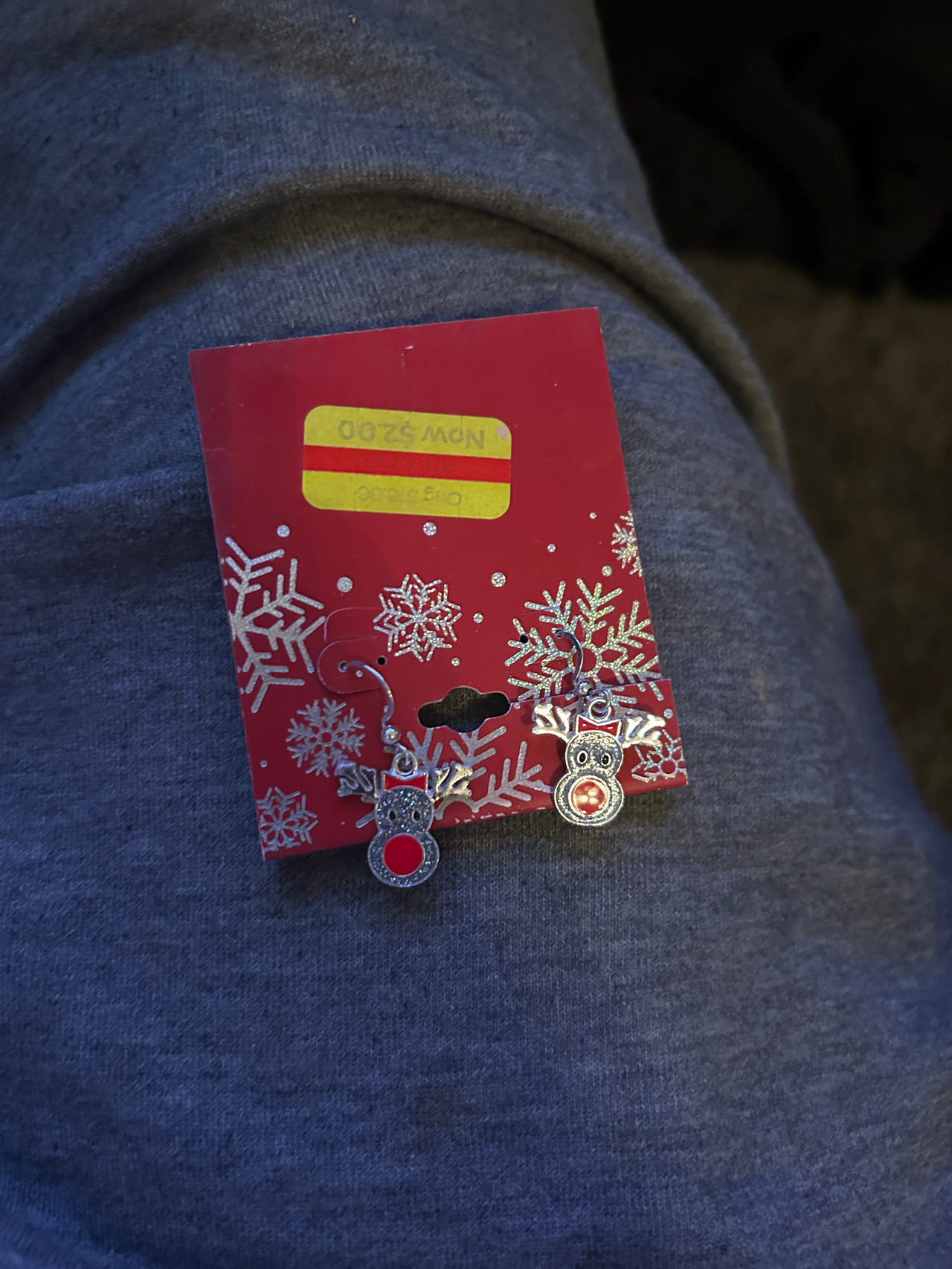 Snowman Christmas Earrings