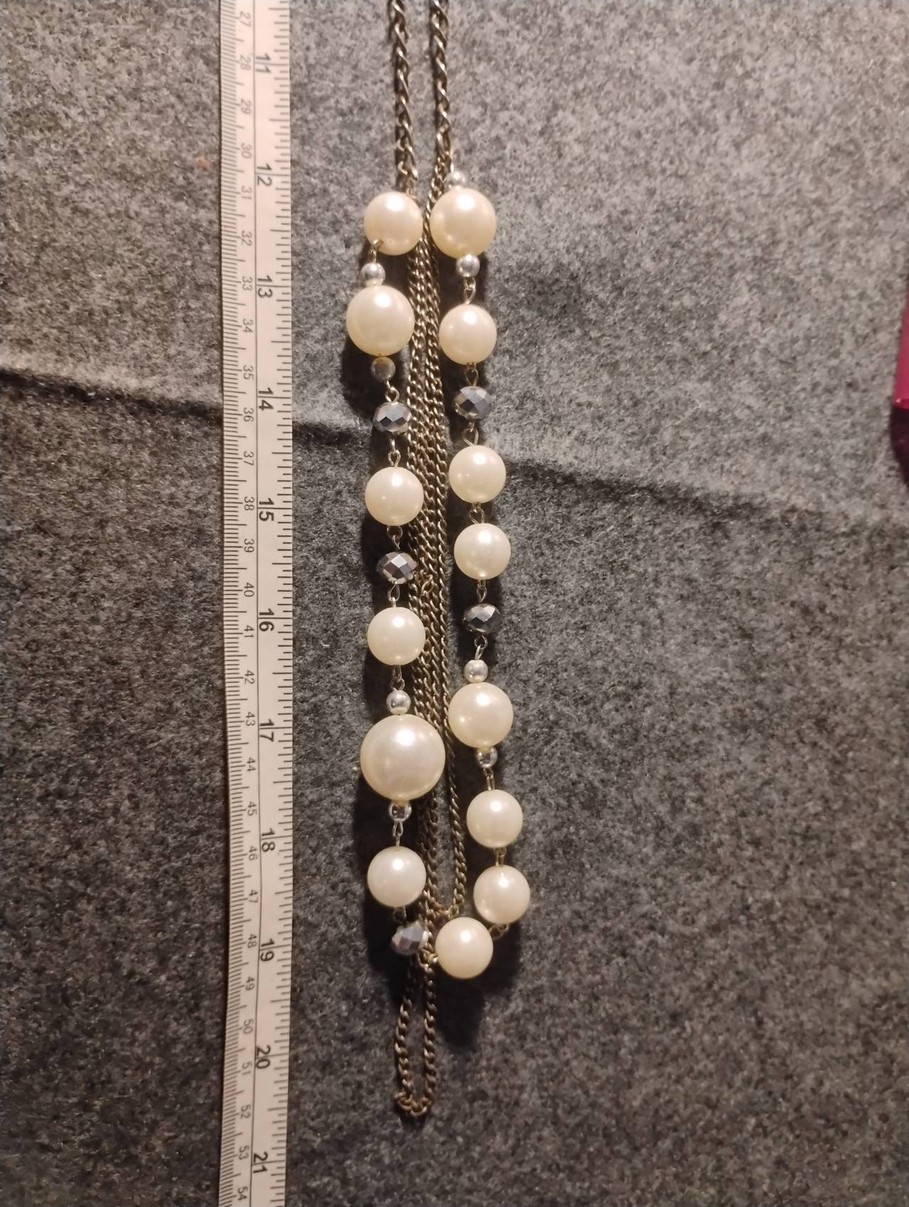 Layered Faux Pearl and Bead Necklace