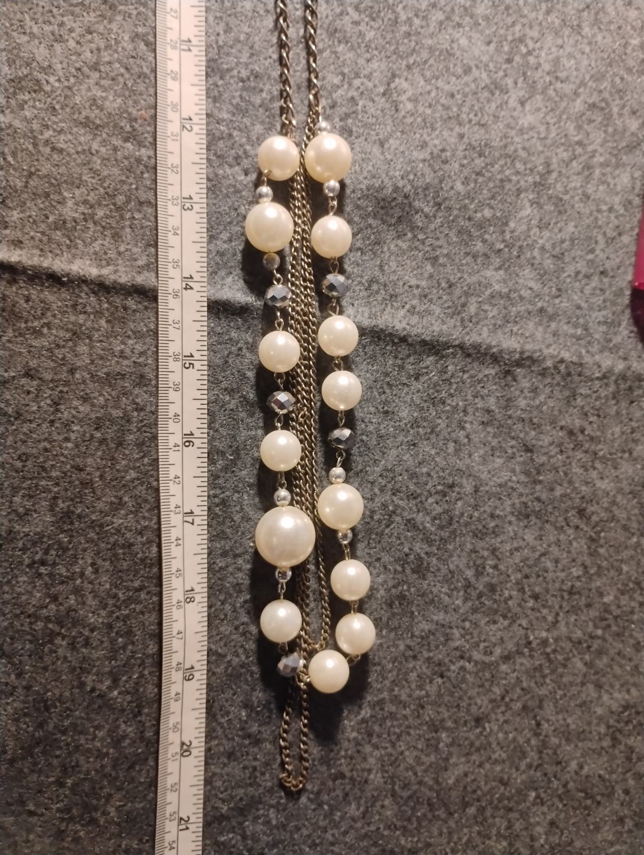 Layered Faux Pearl and Bead Necklace