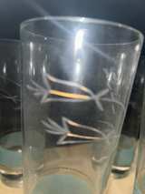 Libbey Vintage Etched Floral Green/Gold Band Highball Glasses - Image 7