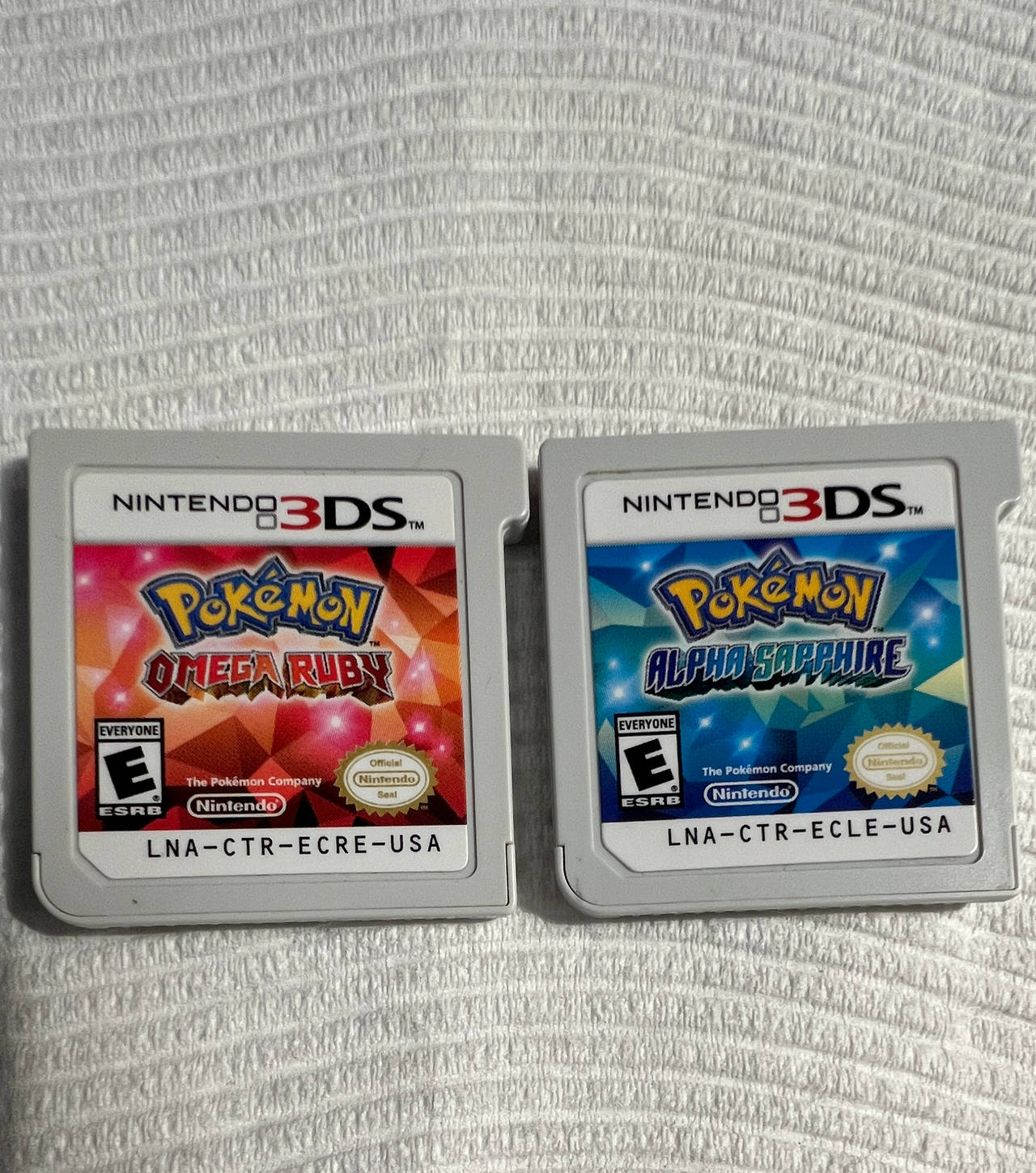 Pokemon Omega Ruby and Alpha Sapphire Nintendo 3DS Cartridges
