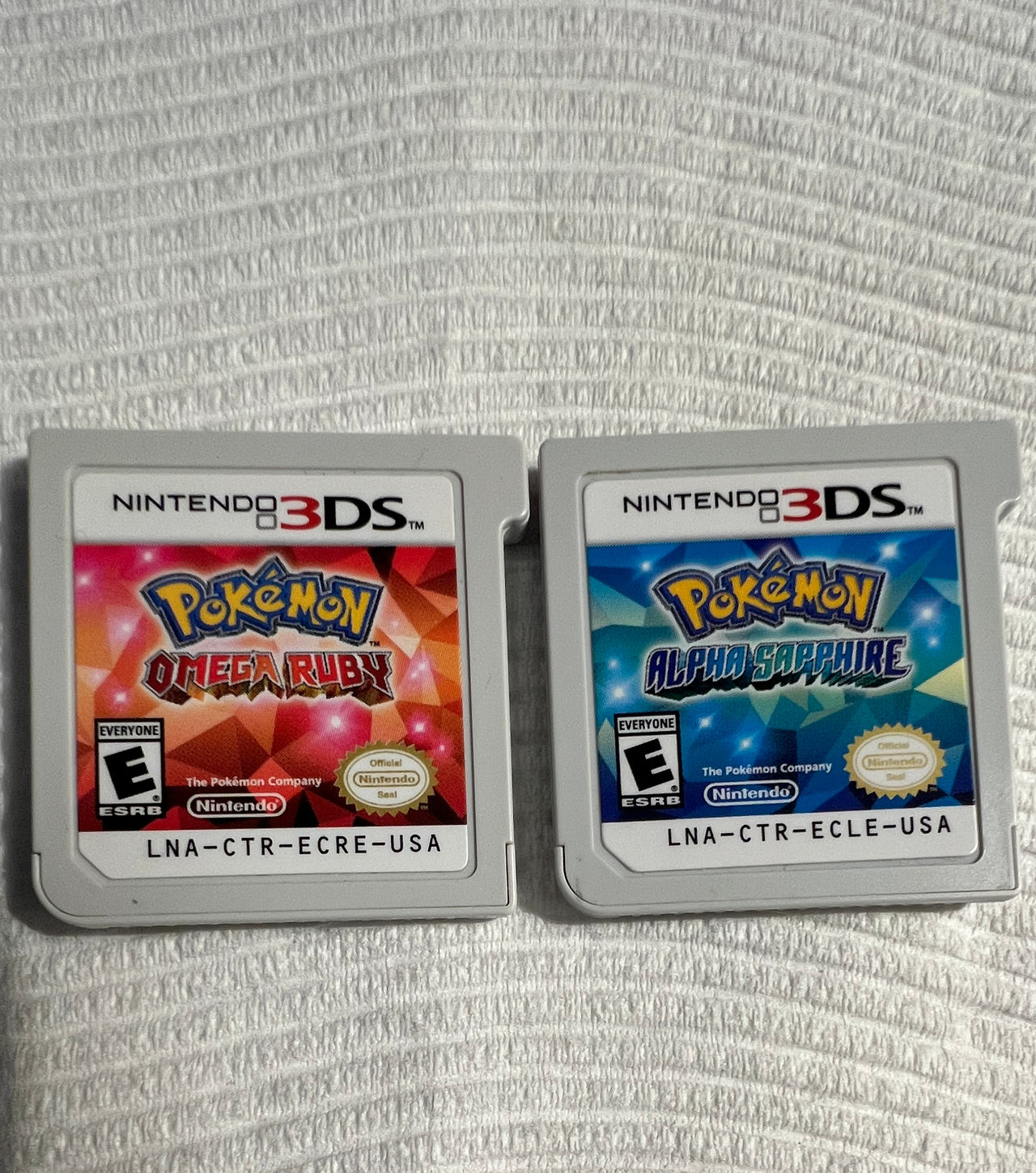 Pokemon Omega Ruby and Alpha Sapphire Nintendo 3DS Cartridges