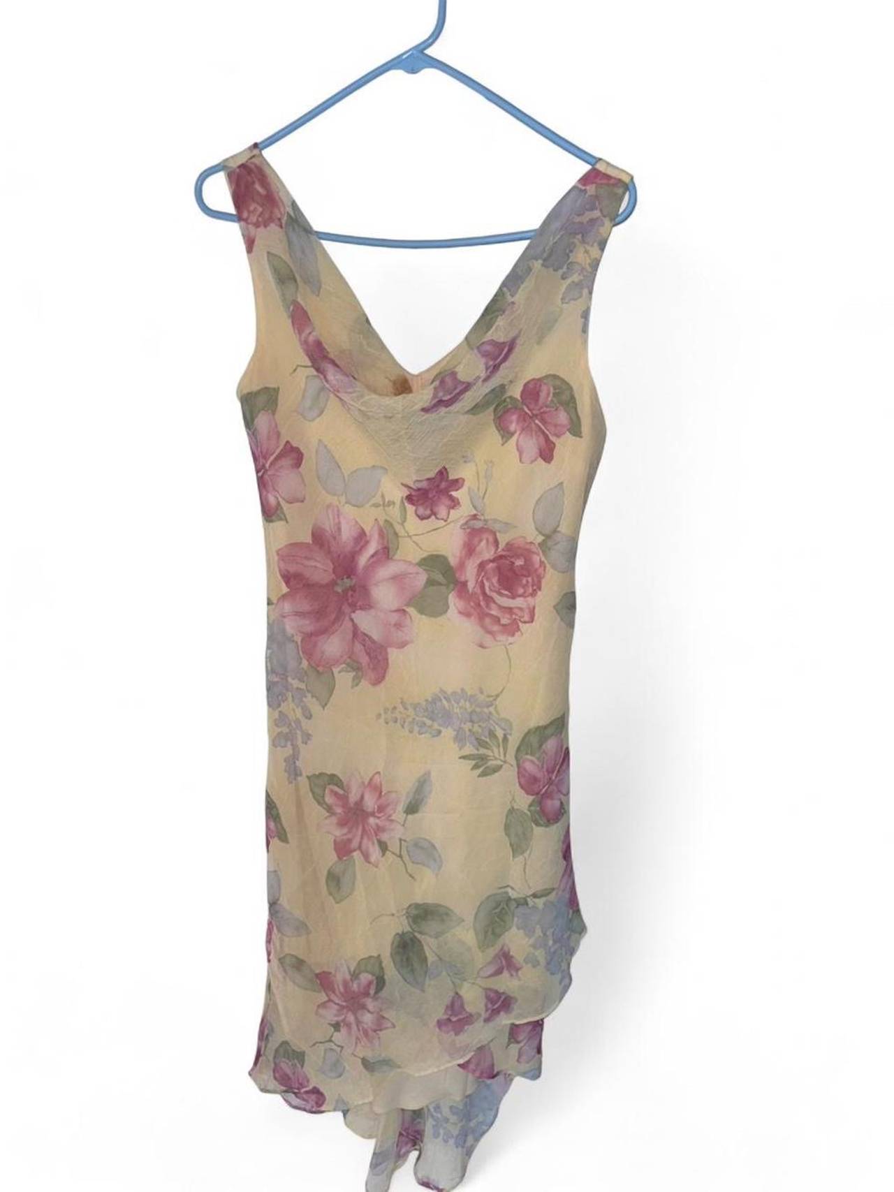 Vintage Floral Chiffon Sleeveless Dress