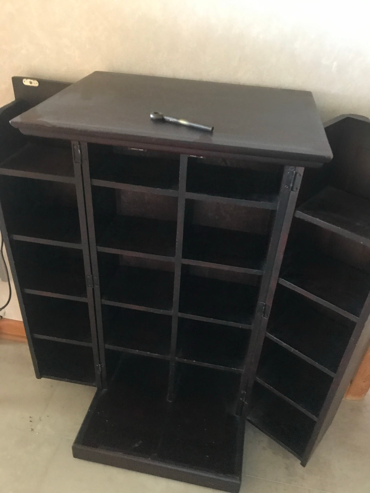 Wooden Media Storage Cabinet