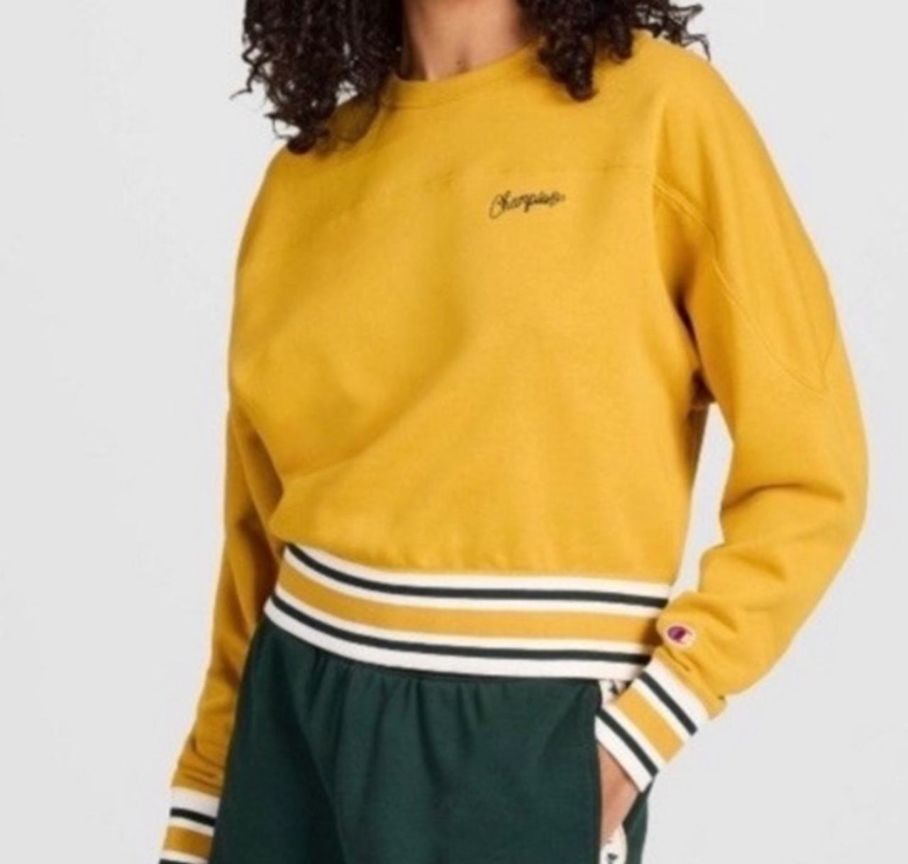 Champion Women's Cropped Striped Rib Sweatshirt new with tags xs