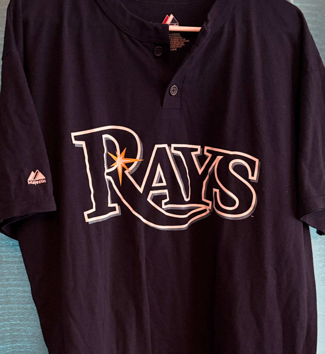 Majestic Tampa Bay Rays Henley Jersey Shirt