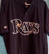 Majestic Tampa Bay Rays Henley Jersey Shirt - Image 1