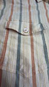 Hugo Boss Striped Short Sleeve knit Button Down Shirt Large - Image 2
