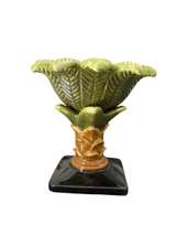 Ceramic Palm Leaf Pillar Candle Holder - Image 3