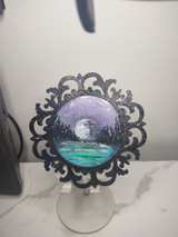 Hand Painted Moon Landscape in Ornate Glitter Frame - Image 2