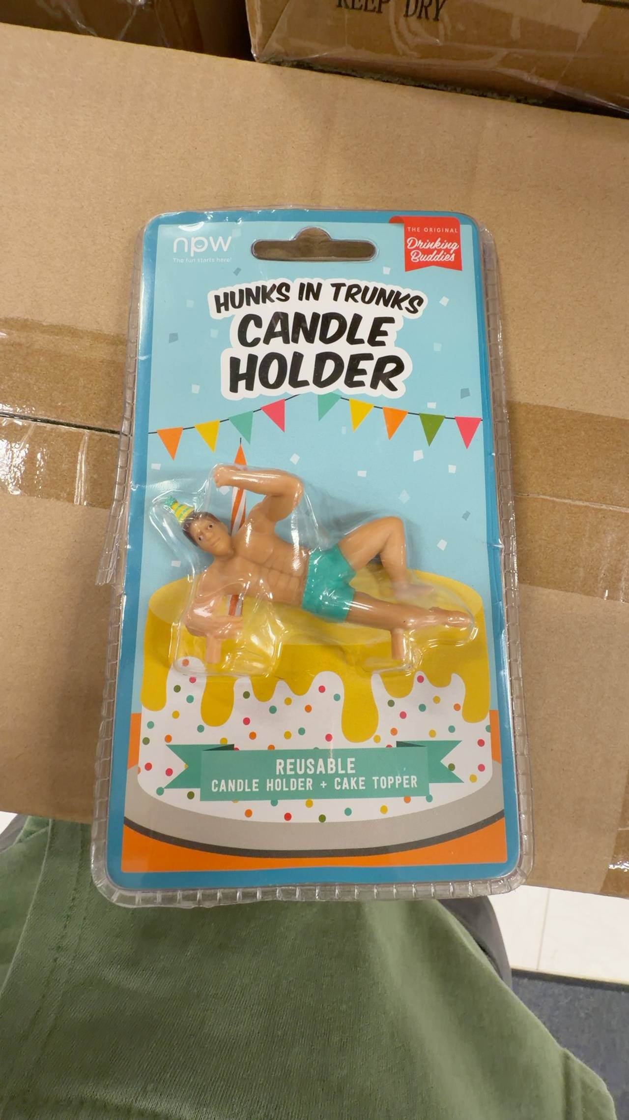 NPW Hunks In Trunks Candle Holder