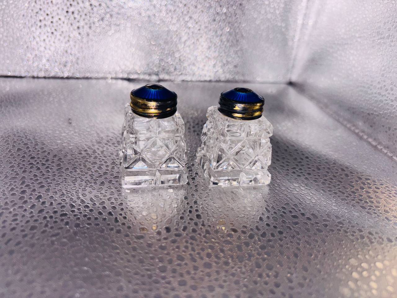 Antique Cut Glass Salt and Pepper Shakers