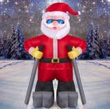 6ft Christmas Inflatable Skiing Santa Claus with Goggles - Image 1