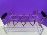 Vintage Adjustable Copper Roasting Rack with Wood Handles - Image 1