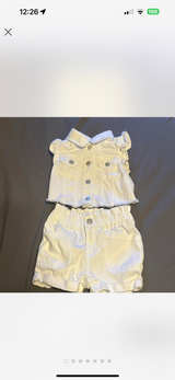 Toddler Girls' White Denim Vest and Shorts Set - Image 1