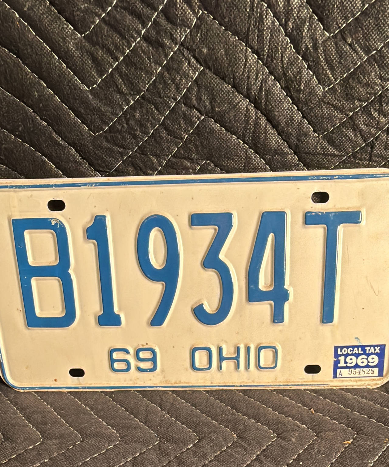 1969 Ohio License Plate B1934T