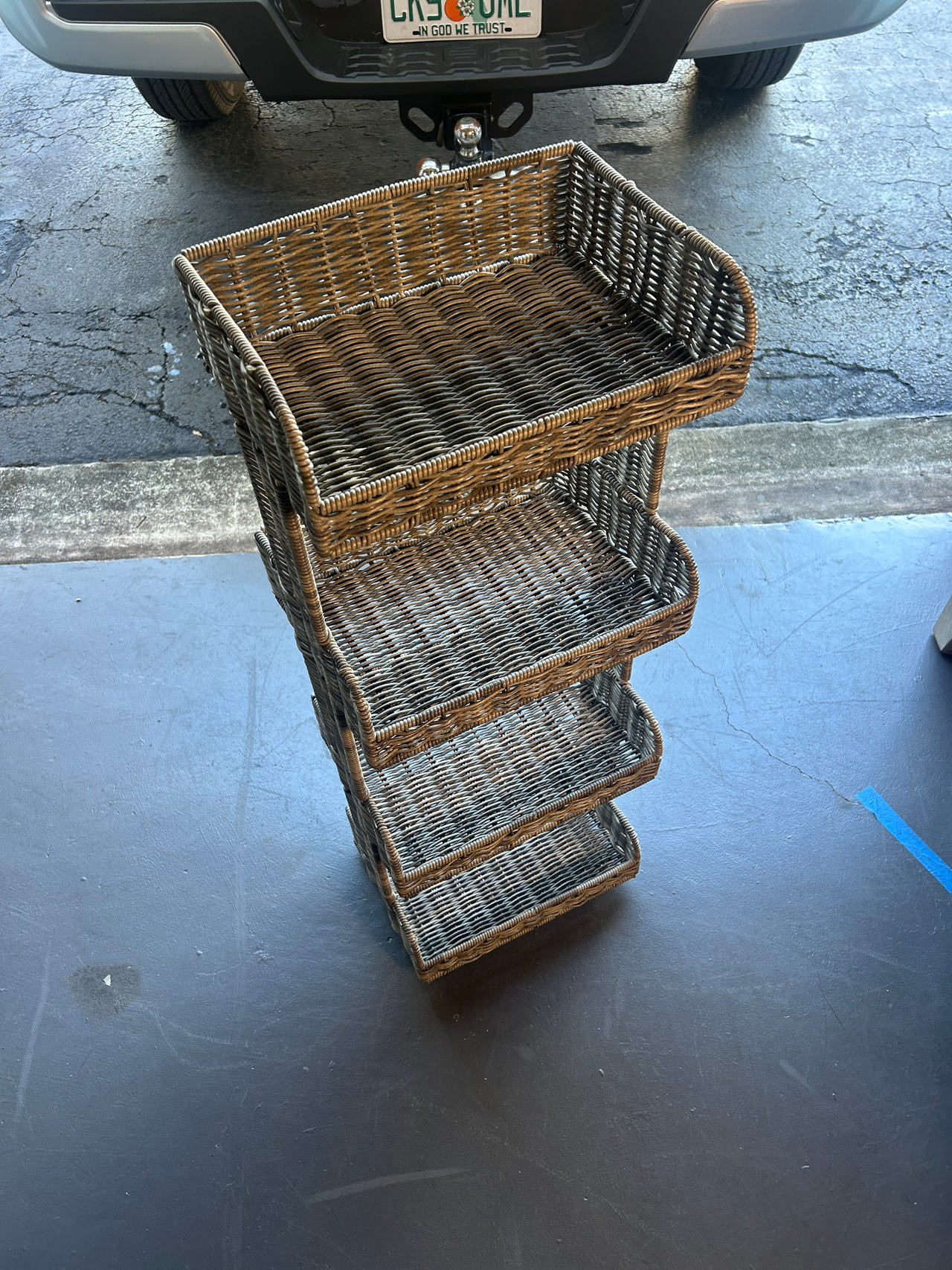 4-Tier Wicker Storage Tower