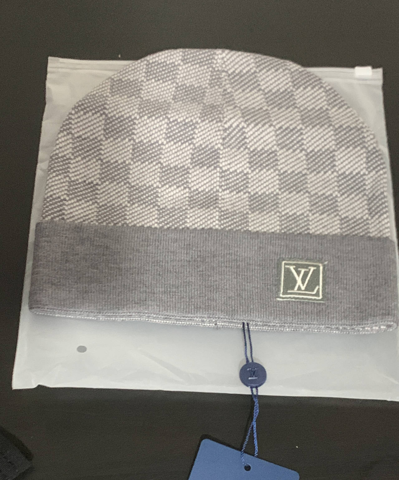 Louis Vuitton Damier Beanie Grey