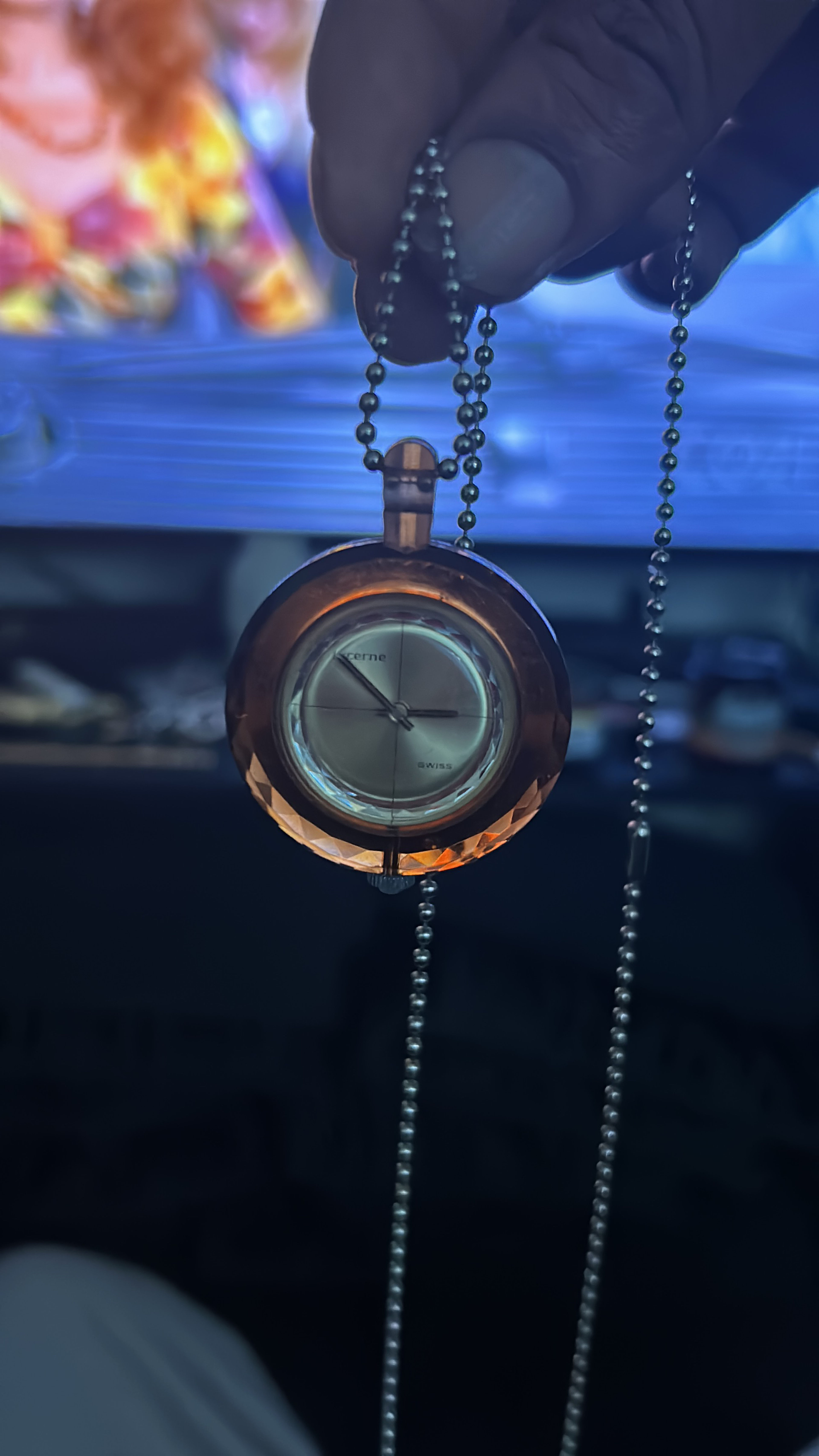 Lucerne Faceted Acrylic Pendant Watch