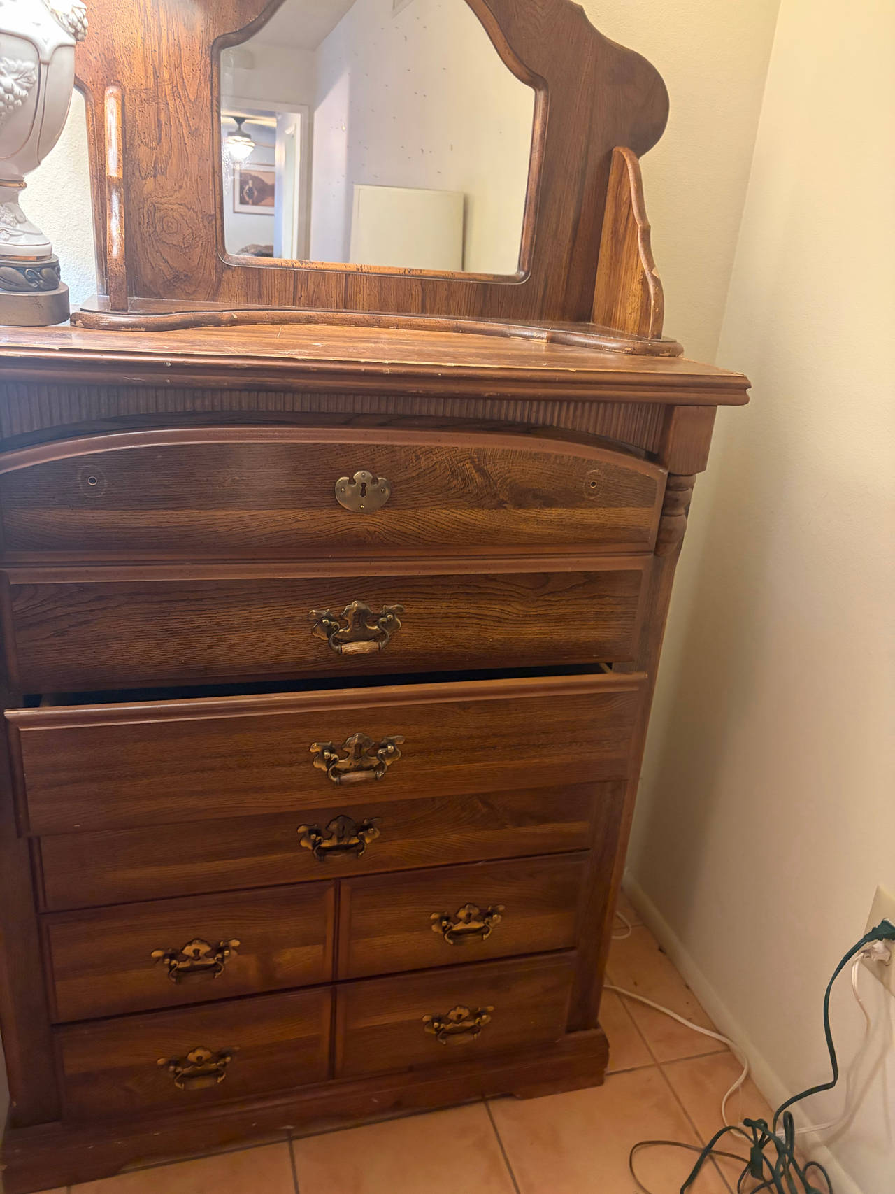 Vintage Oak Dresser with Mirror