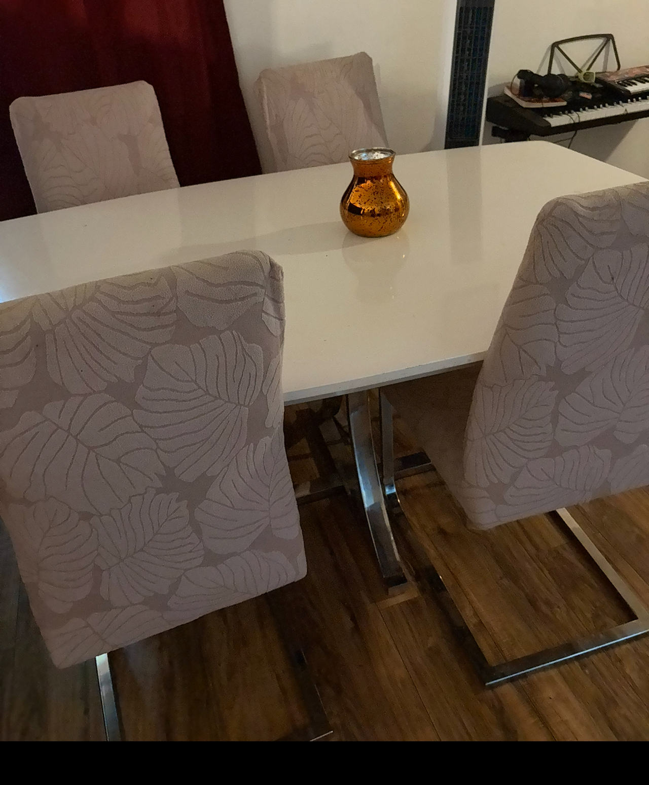 Modern Dining Table Set with Upholstered Chairs