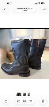 Dolce & Gabbana Men’s Black Leather High Top Biker Boots - Image 3