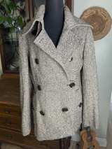 Esprit Brown Herringbone Tweed Double Breasted Peacoat - Image 1