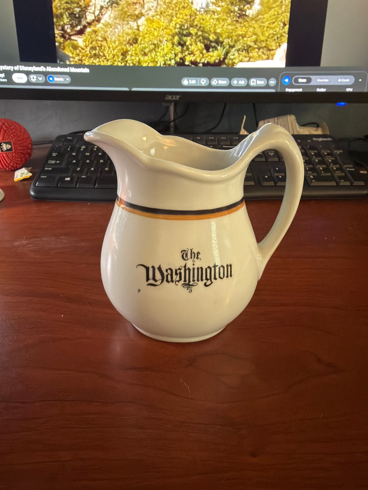 The Washington Hotel Vintage Ceramic Pitcher