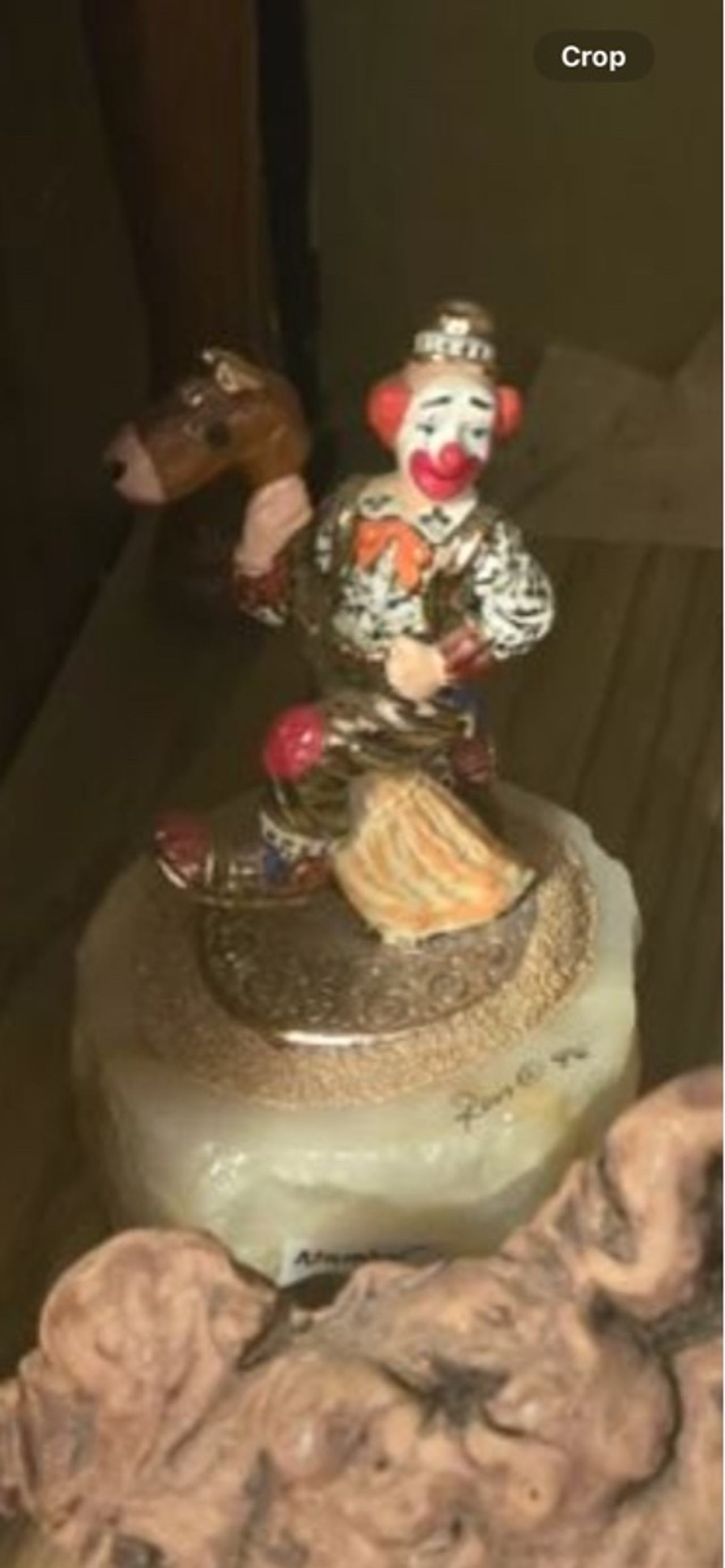 Ron Lee Clown "Ride That Horse" Figurine Onyx Base