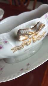Bavaria Limoges Pink Floral Gravy Boat - Image 6