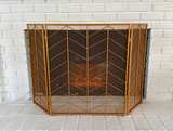 Gold 3-Panel Chevron Fireplace Screen - Image 3