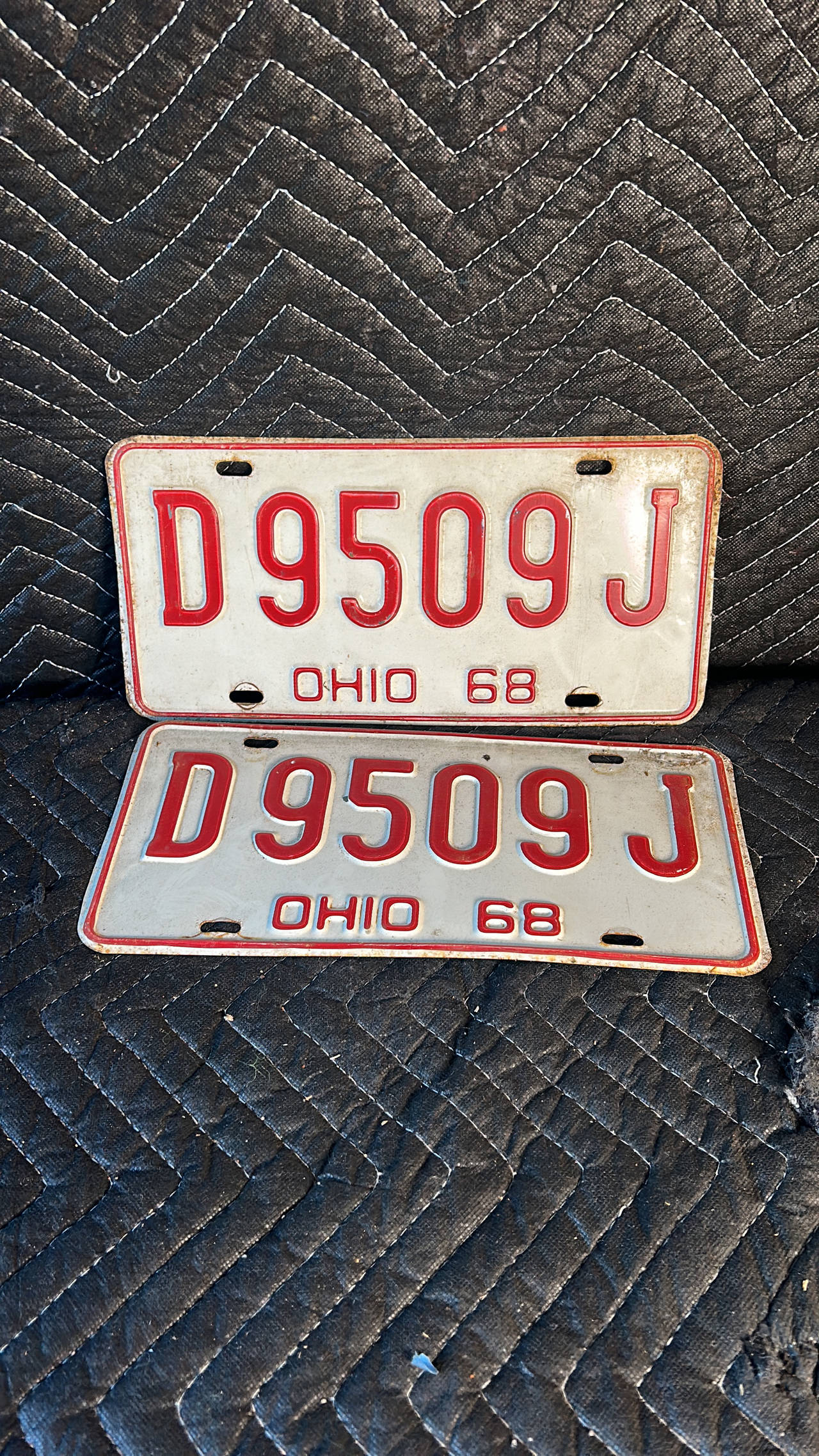 1968 Ohio License Plate Pair