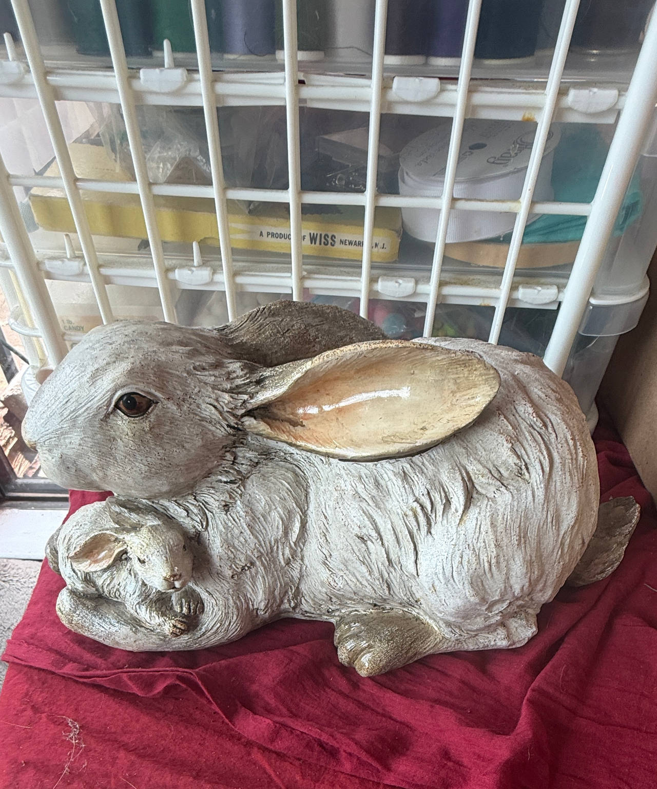 Mother and Baby Rabbit Garden Statue