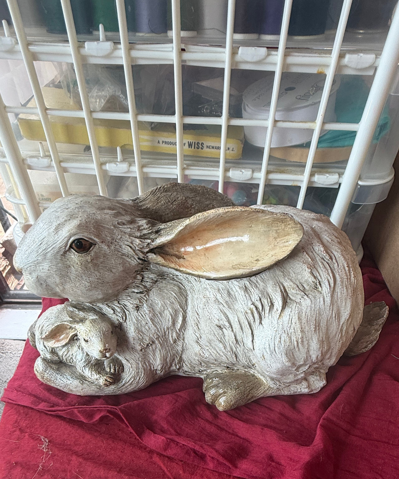 Mother and Baby Rabbit Garden Statue