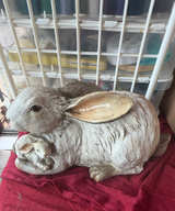 Mother and Baby Rabbit Garden Statue - Image 2