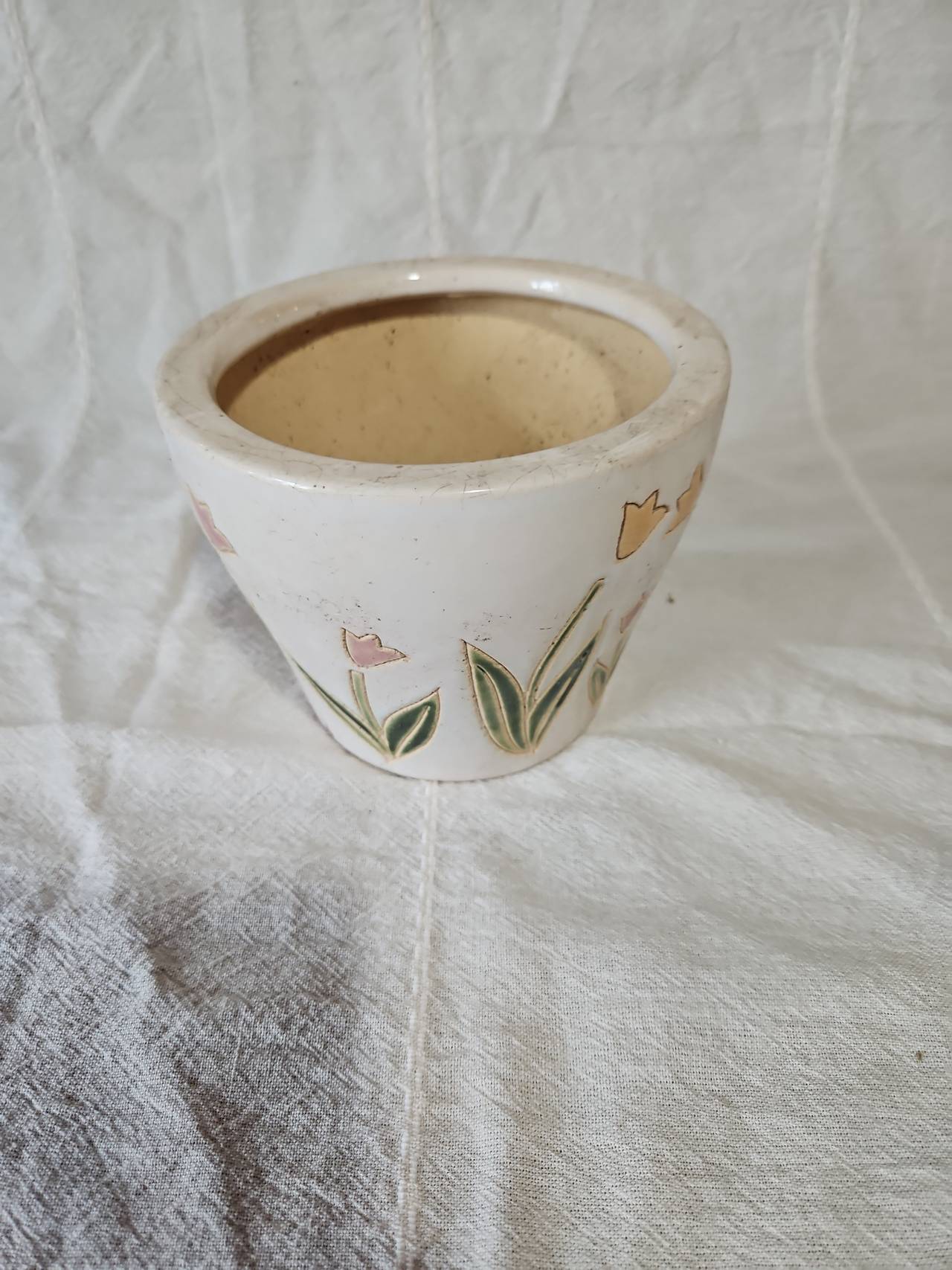 Vintage Style Ceramic Floral Planter