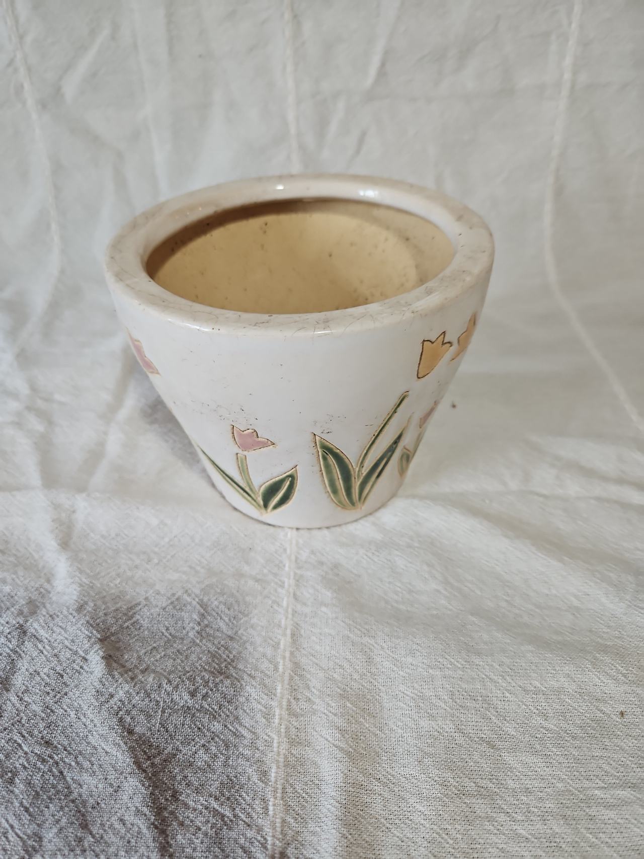 Vintage Style Ceramic Floral Planter