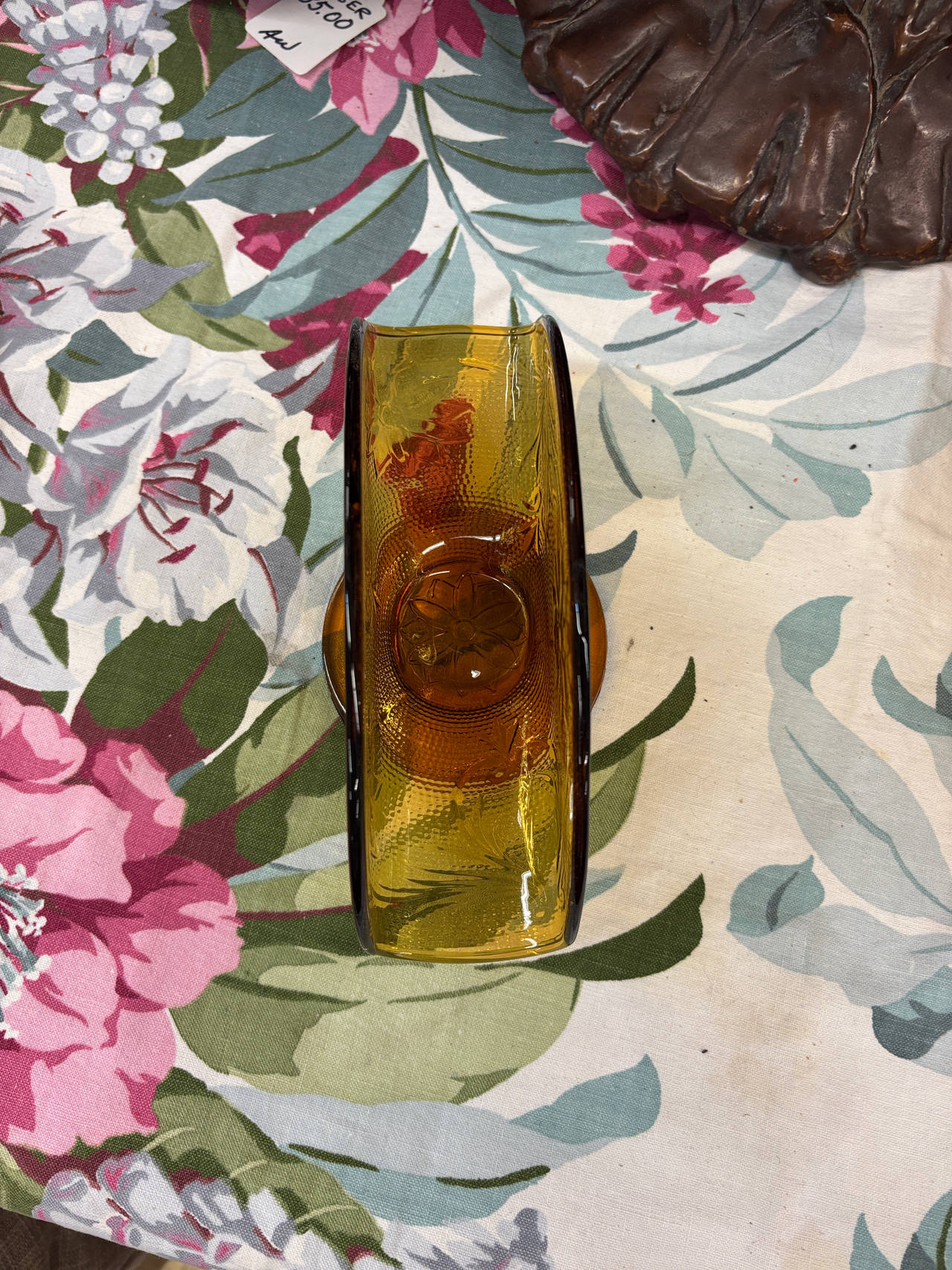 Amber Glass Napkin holder