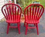 Amesbury Chair Red Arrowback Windsor Dining Chairs - Pair - Image 2