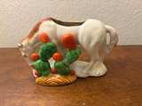 Vintage Ceramic Horse and Cactus Planter - Image 1