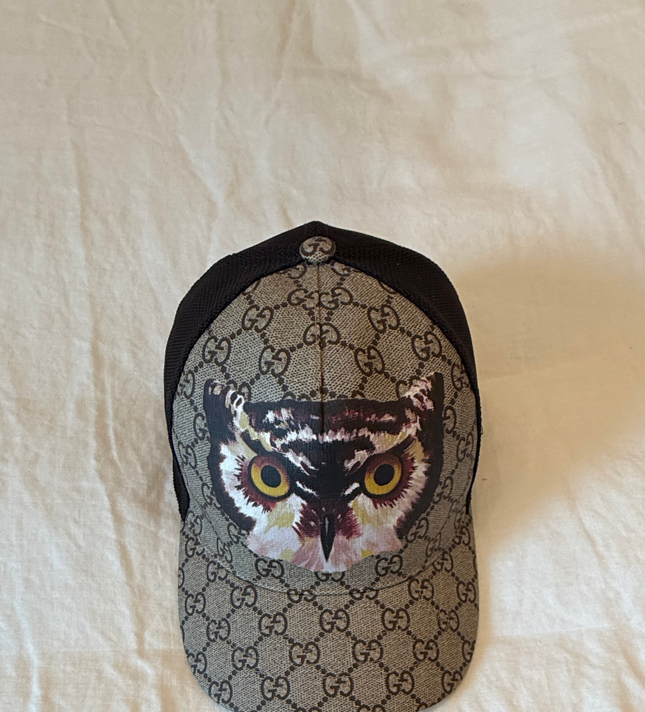 Gucci GG Supreme Owl Print Mesh Baseball Hat