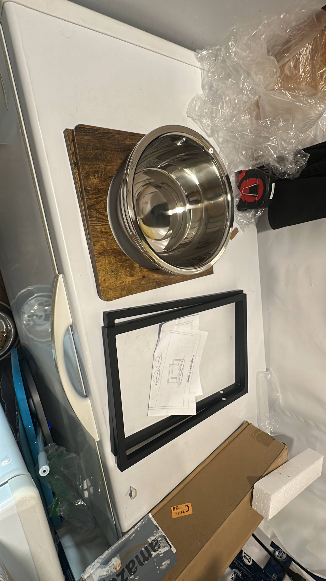 Stainless Steel large dog bowls, and stand