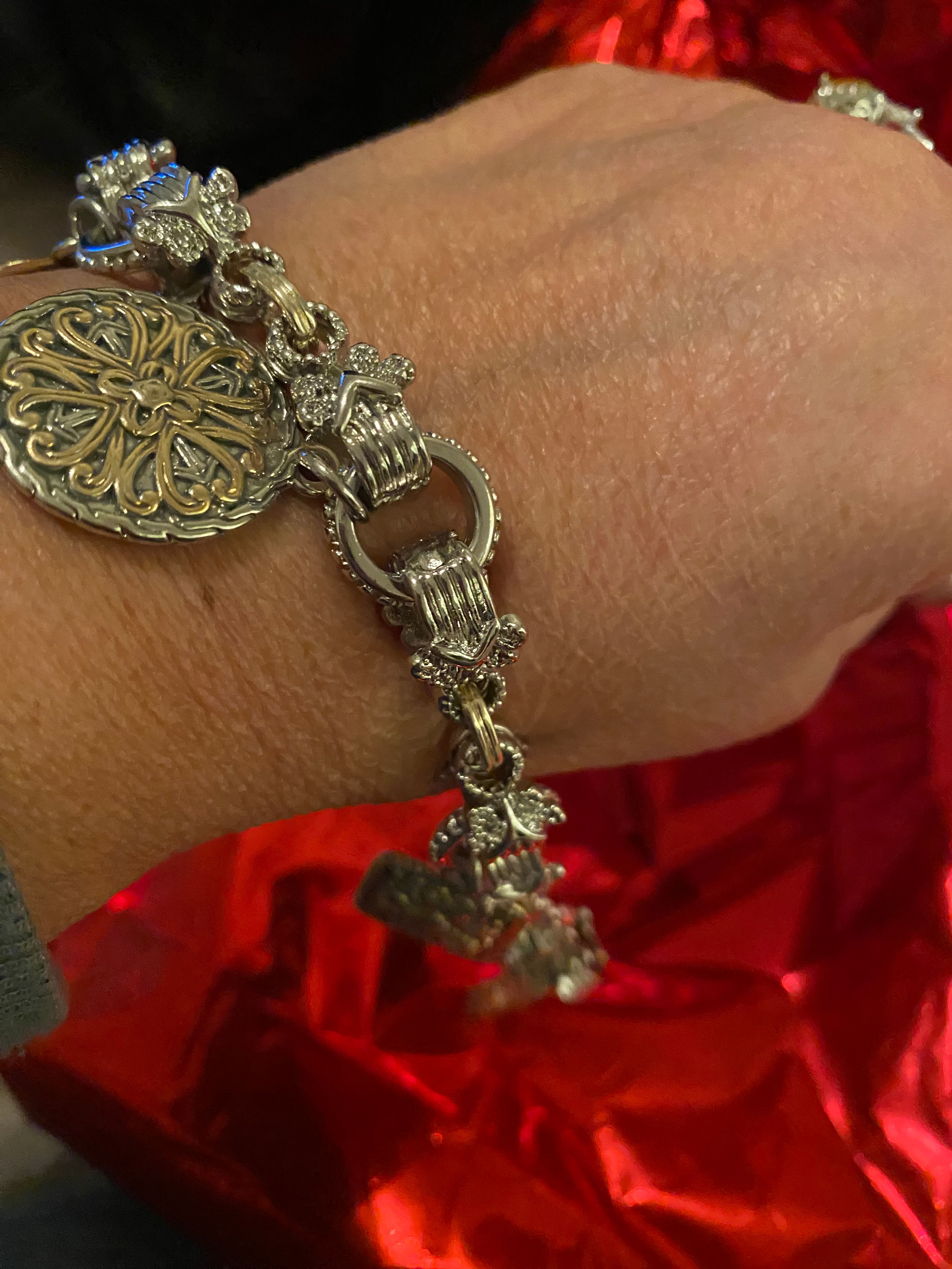 Vintage Silver Charm Bracelet - Image 4