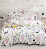 HighBuy Coquette Girls Duvet Cover Bedding Set Twin, Floral, Aesthetic, White - Image 1