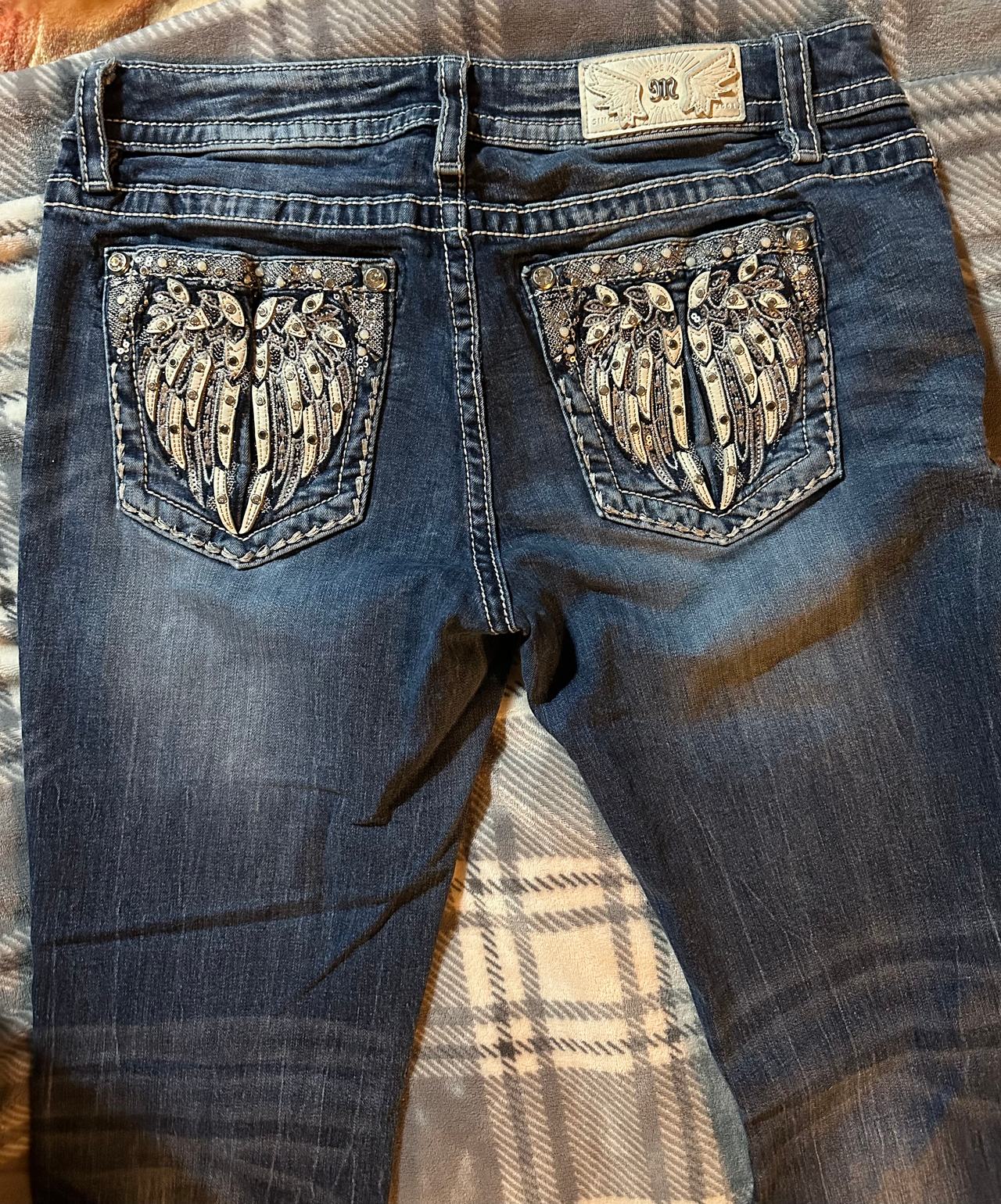 Miss Me Angel Wing Embellished Jeans