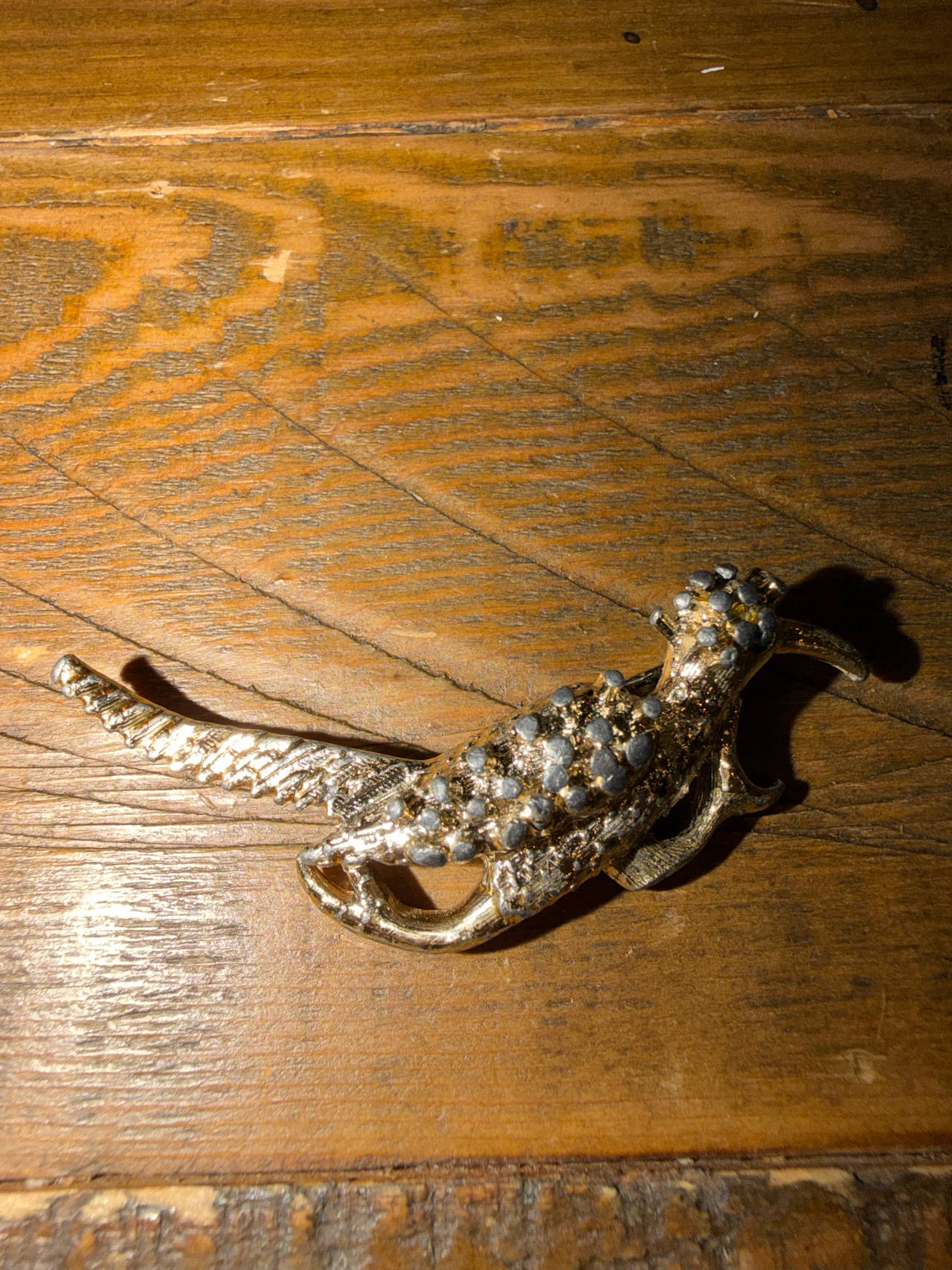 Vintage Gold Tone Roadrunner Brooch Pin