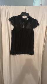 Ultra Pink Black Lace High Neck Top - Image 1
